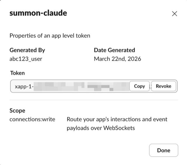 Generated token properties