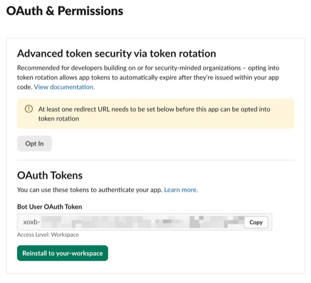 Bot token location on OAuth page